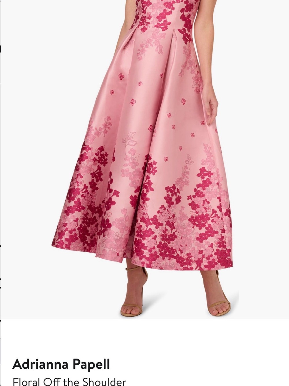 Adrianna Papell Pink Floral A-Line Maxi Skirt - Picture 3 of 4